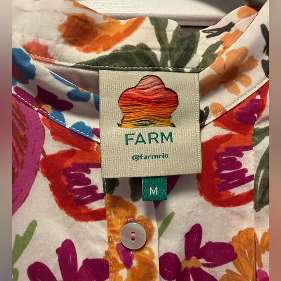FARM Rio | White Spring Bananas Mini Dress | Multicolor, Size M - Picture 6 of 8